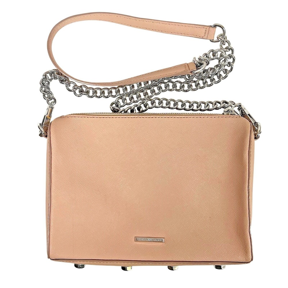 Rebecca Minkoff Avery Crossbody Bag‎ Blush Pink Saffiano Leather Chain Strap
